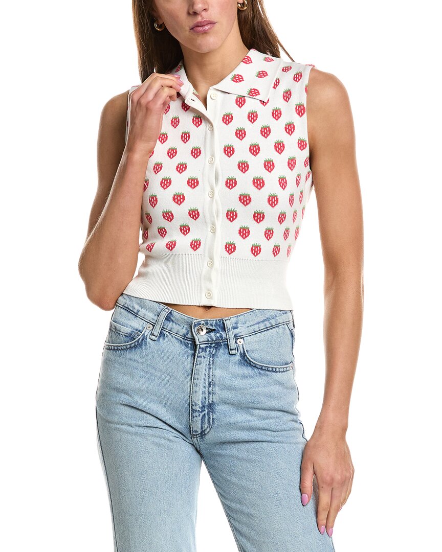 Knit Collared Button-Up Cashmere-Blend Tank