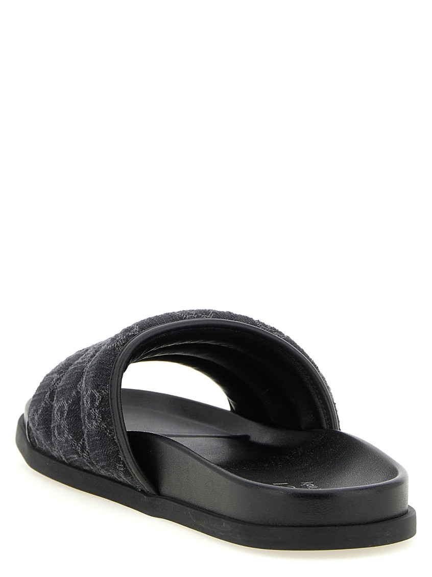 Gucci - gg denim slides open toe design