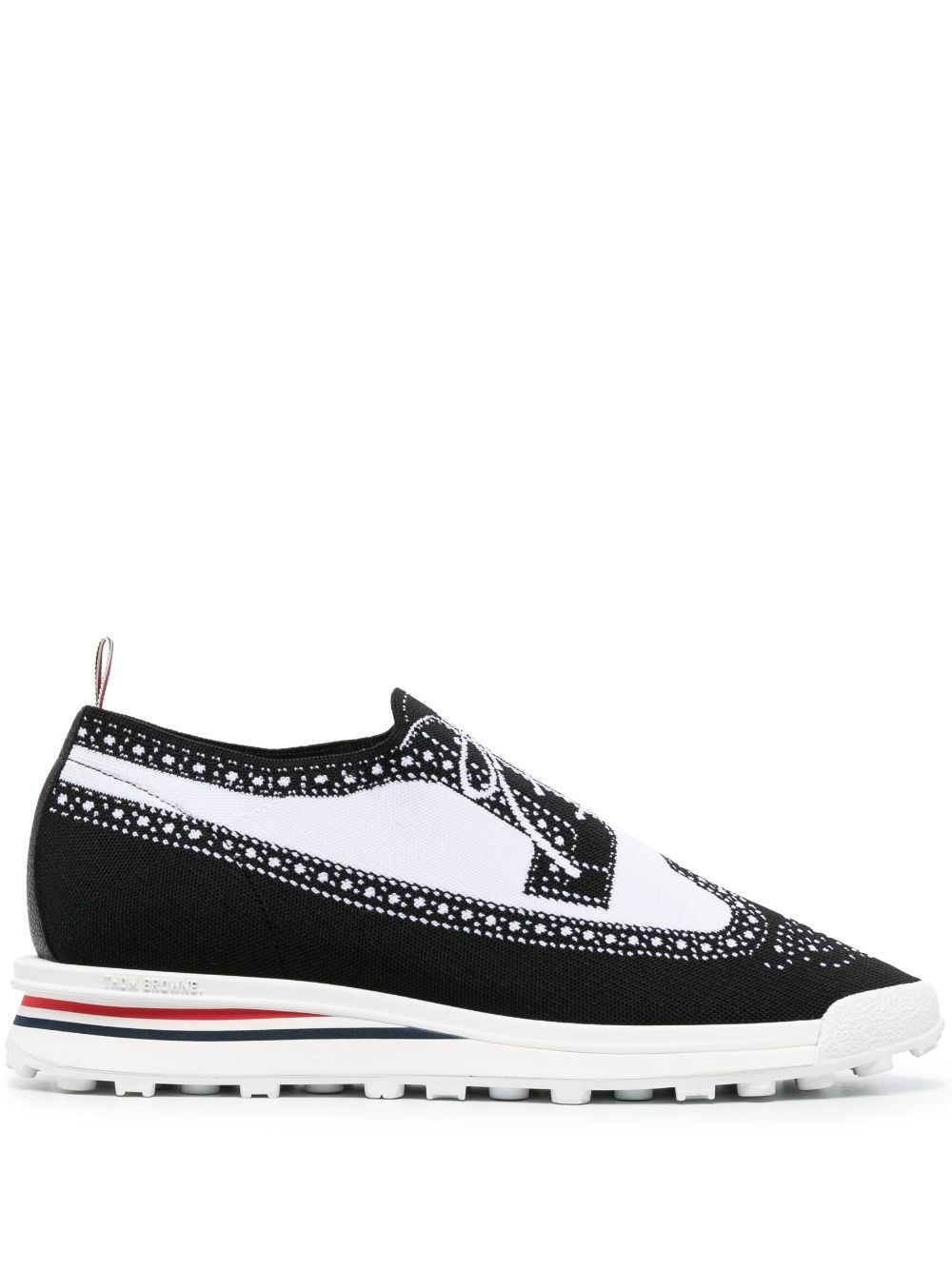 LONGWING BROGUE W/ TECH RUNNER SOLE IN TROMPE LOEIL KNIT - Black