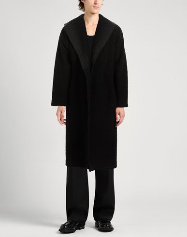 Man Coat Black Size 36 Viscose, Polyamide