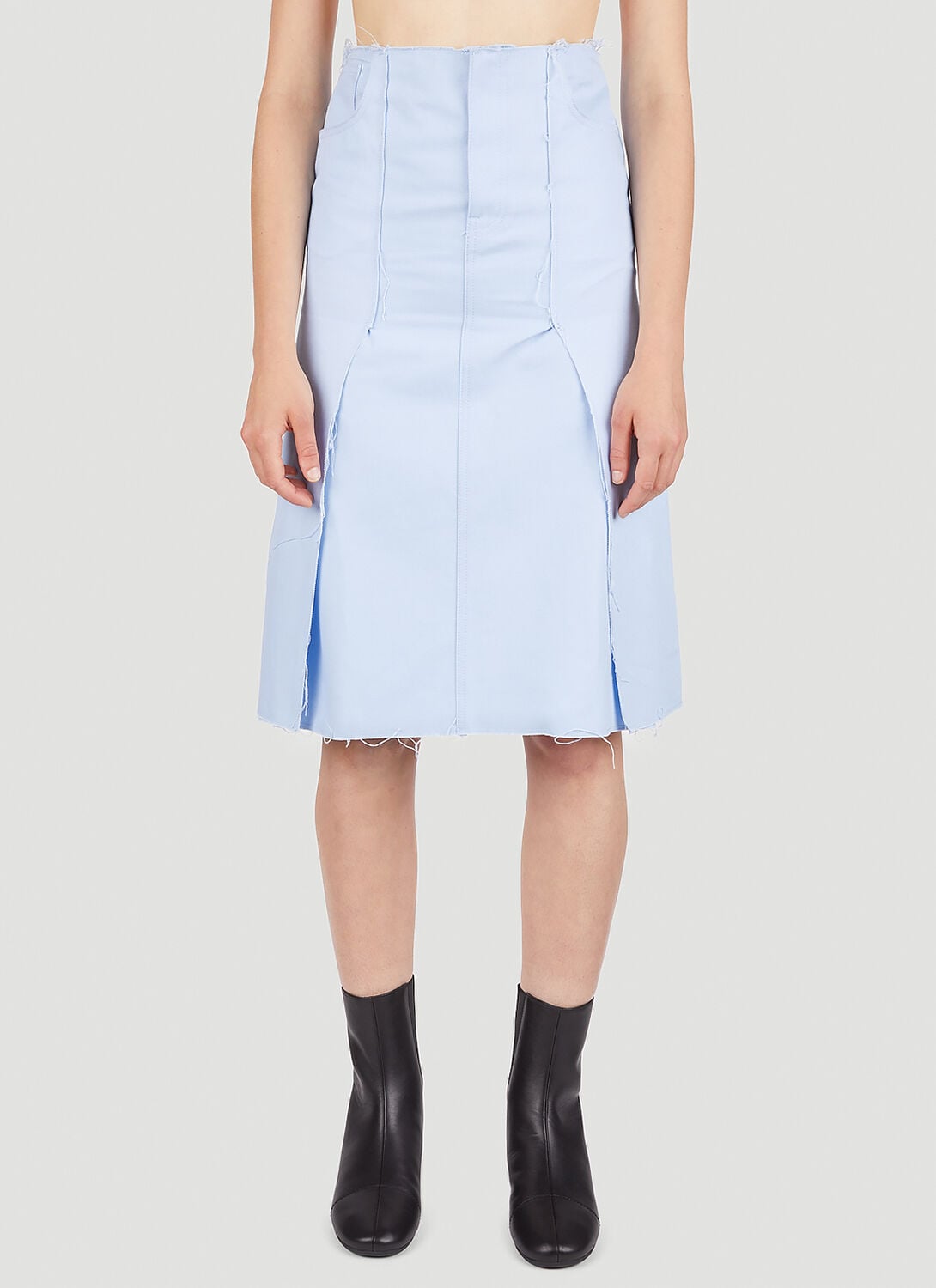 Panel Denim Skirt - Woman Skirts Blue Fr