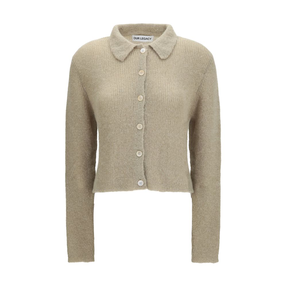 Alpaca and Merino Wool Blend Cardigan — Beige