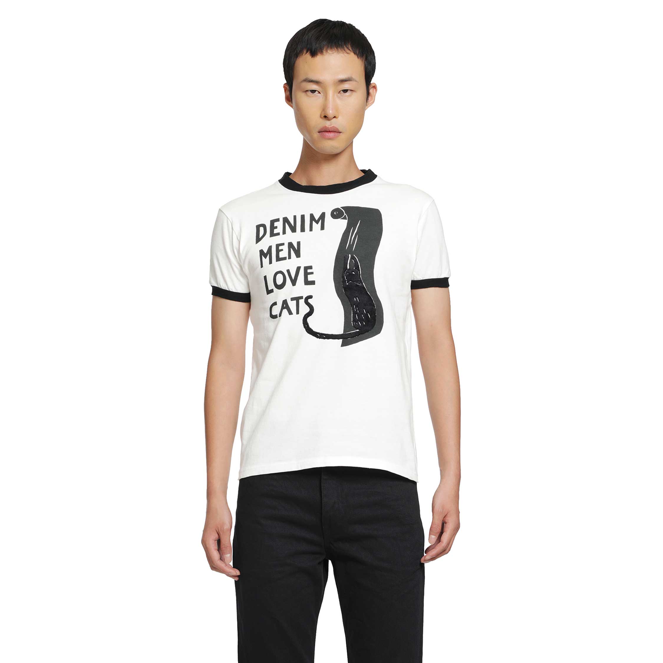 Denim Men Love Cats Ringer T