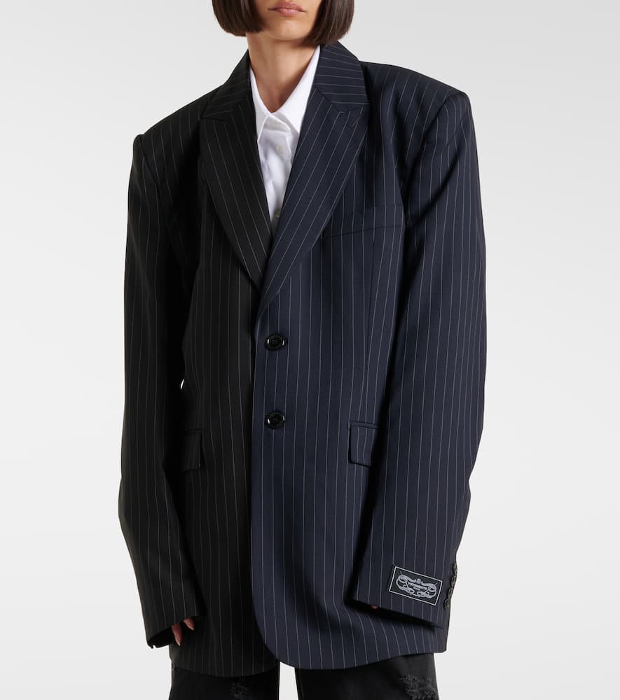 Pinstripe wool blazer