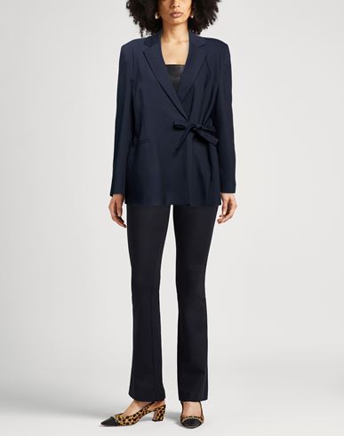 Caractère Woman Blazer Midnight blue Size 10 Cotton, Polyamide, Elastane
