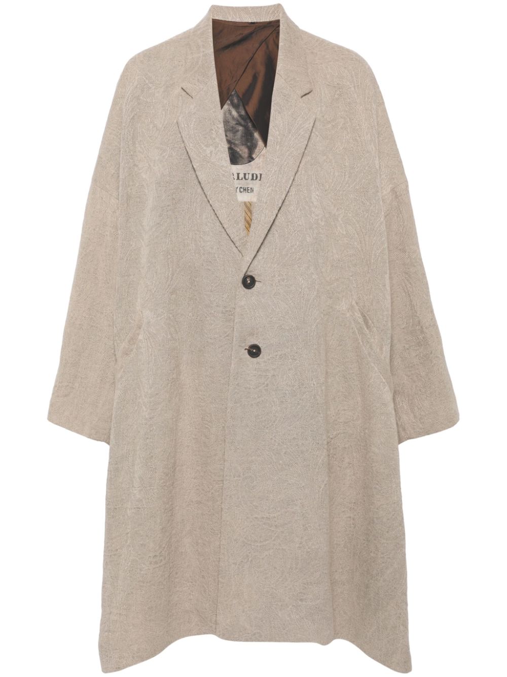 Single breasted buttoned coat - Neutrals