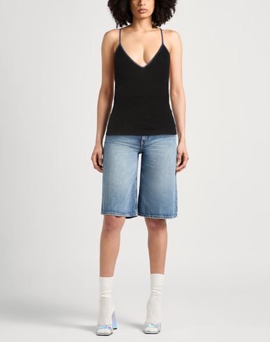 Woman Top Black Size 2 Linen, Viscose, Polyamide, Elastane