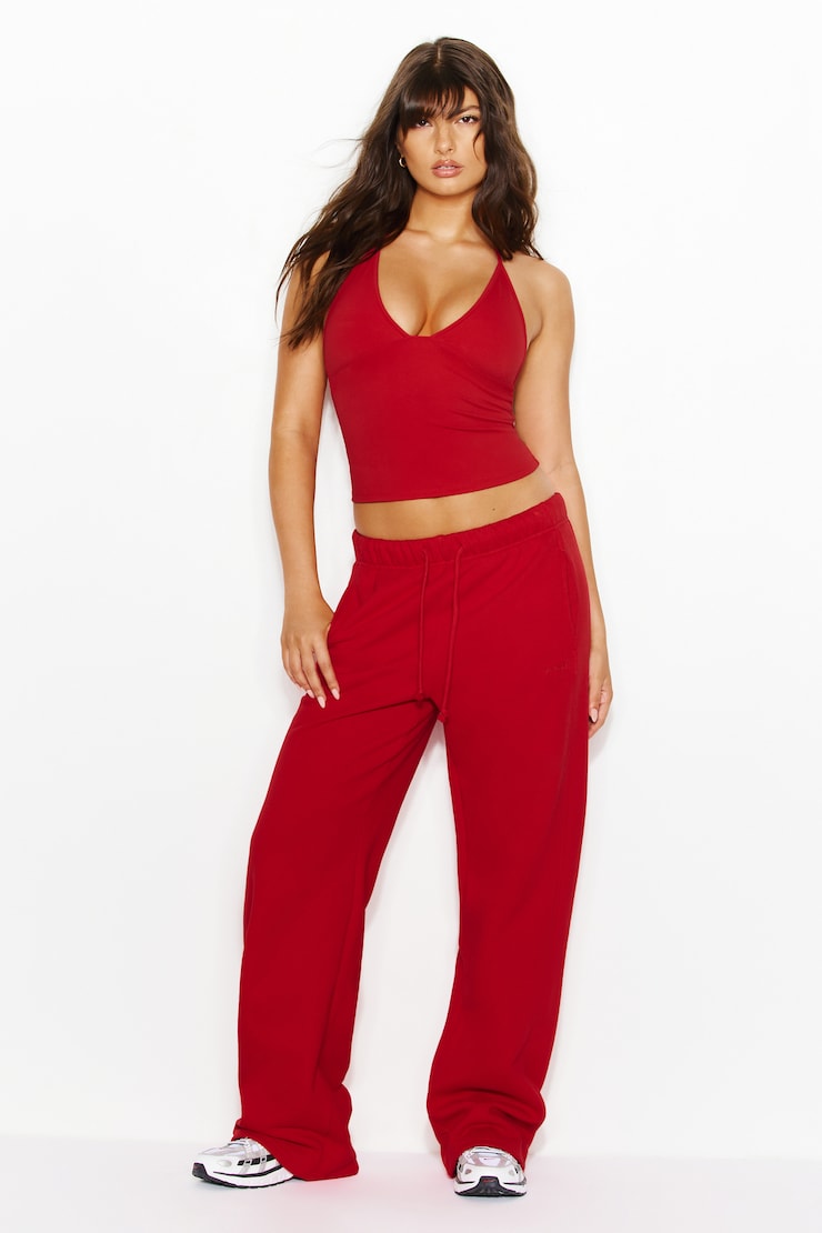 UltraFleece Straight Leg Sweatpants - Red - Women Clothing