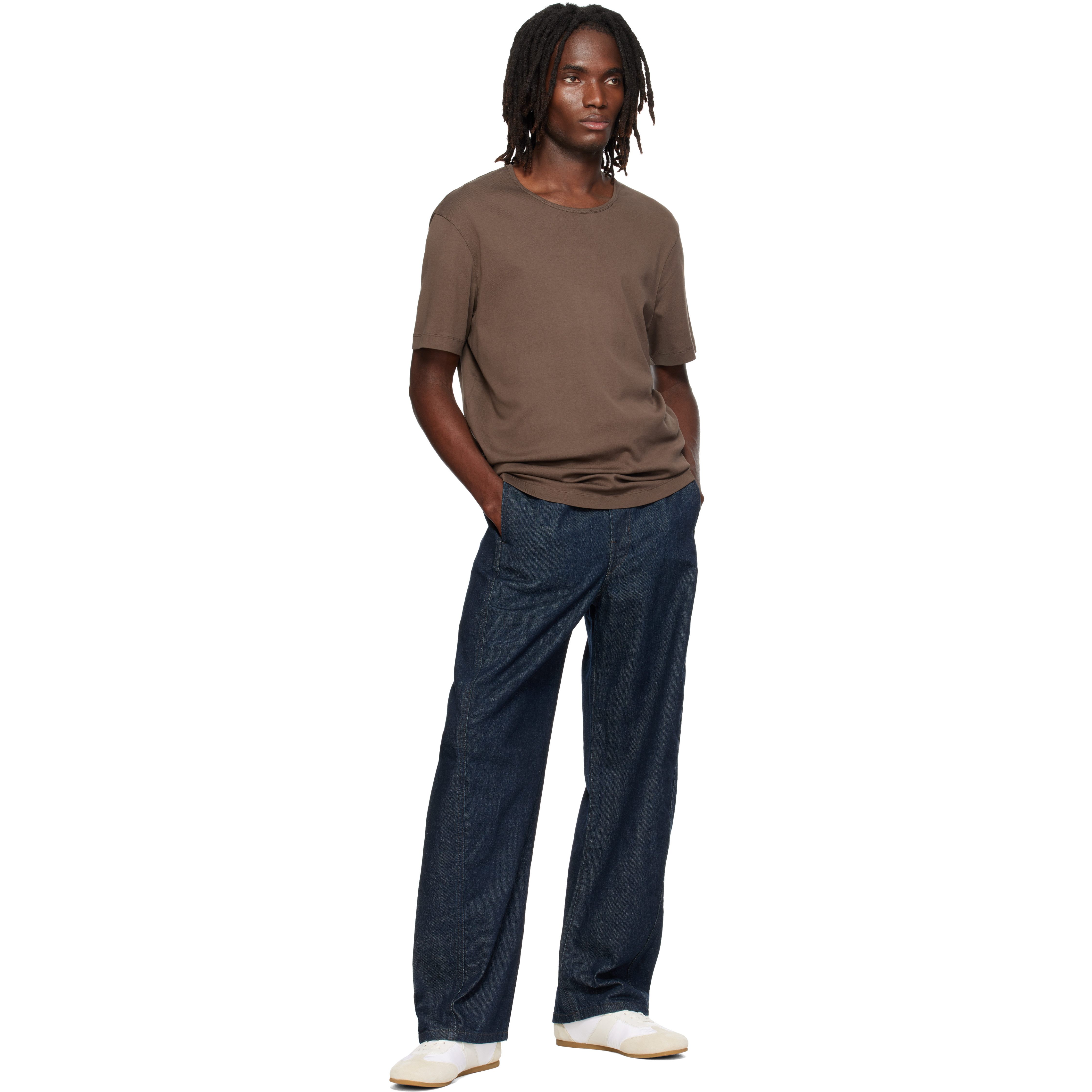Brown Scoop-Neck T-shirt