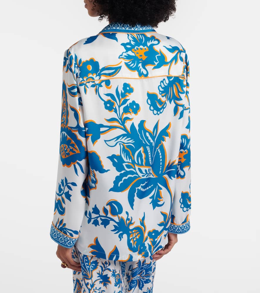 Printed crêpe-de-chine blouse