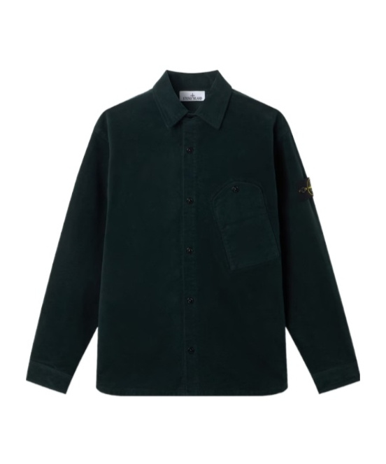 Comfort-fit long-sleeve shirt with chest pocket