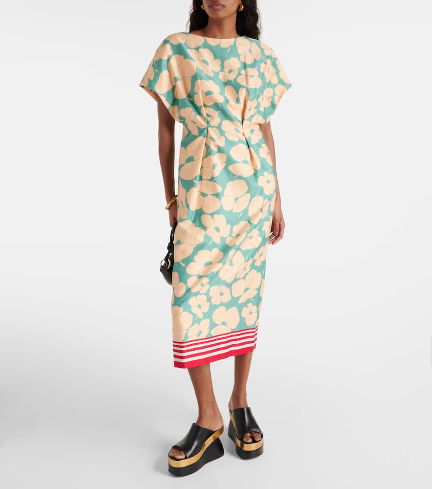 Floral satin midi dress