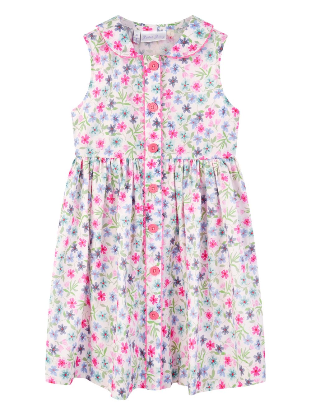 Floral-print cotton dress - White