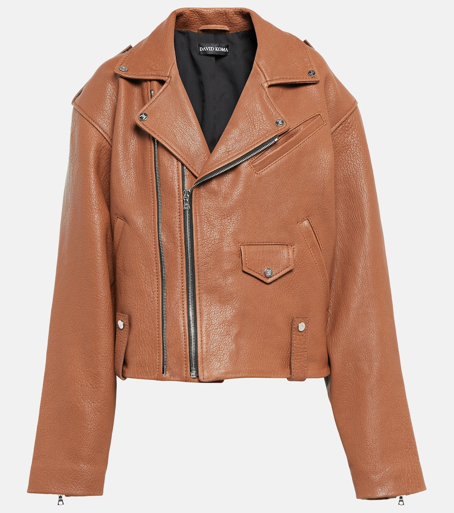 Oversized leather jacket