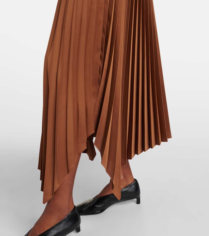 Ade plissé asymmetric crêpe midi skirt