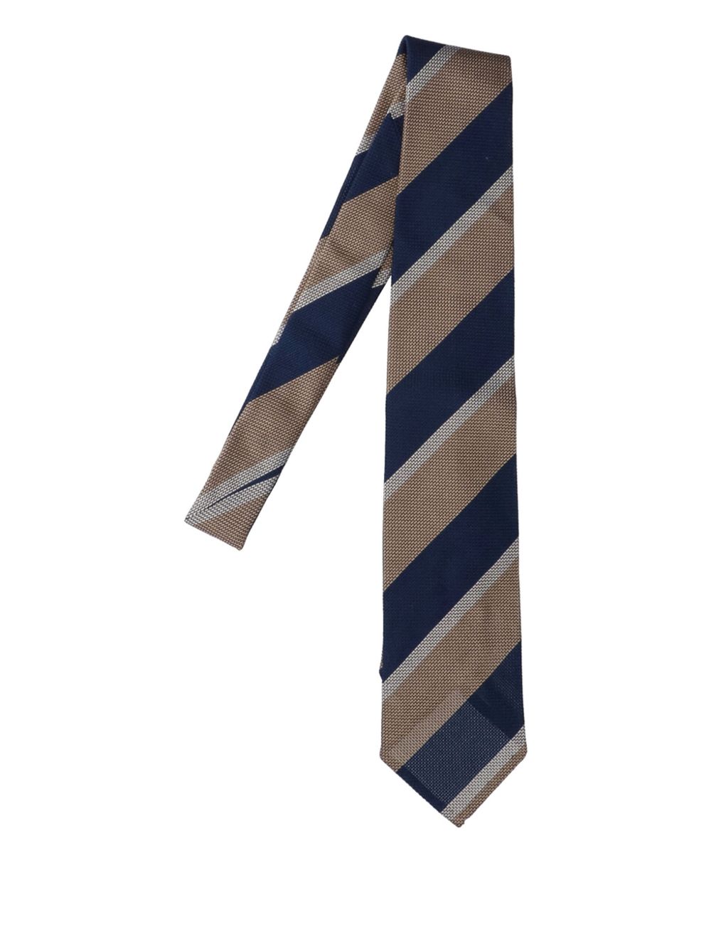 Striped silk tie - Brown