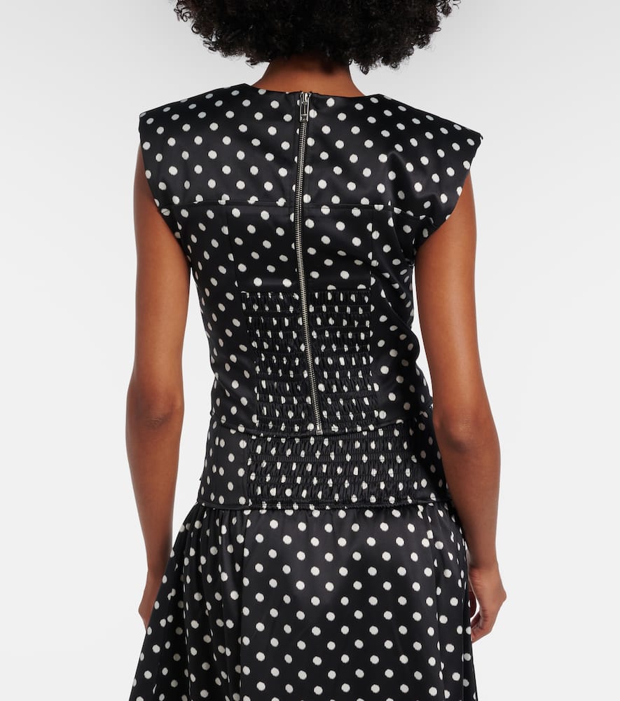 Polka-dot satin corset top