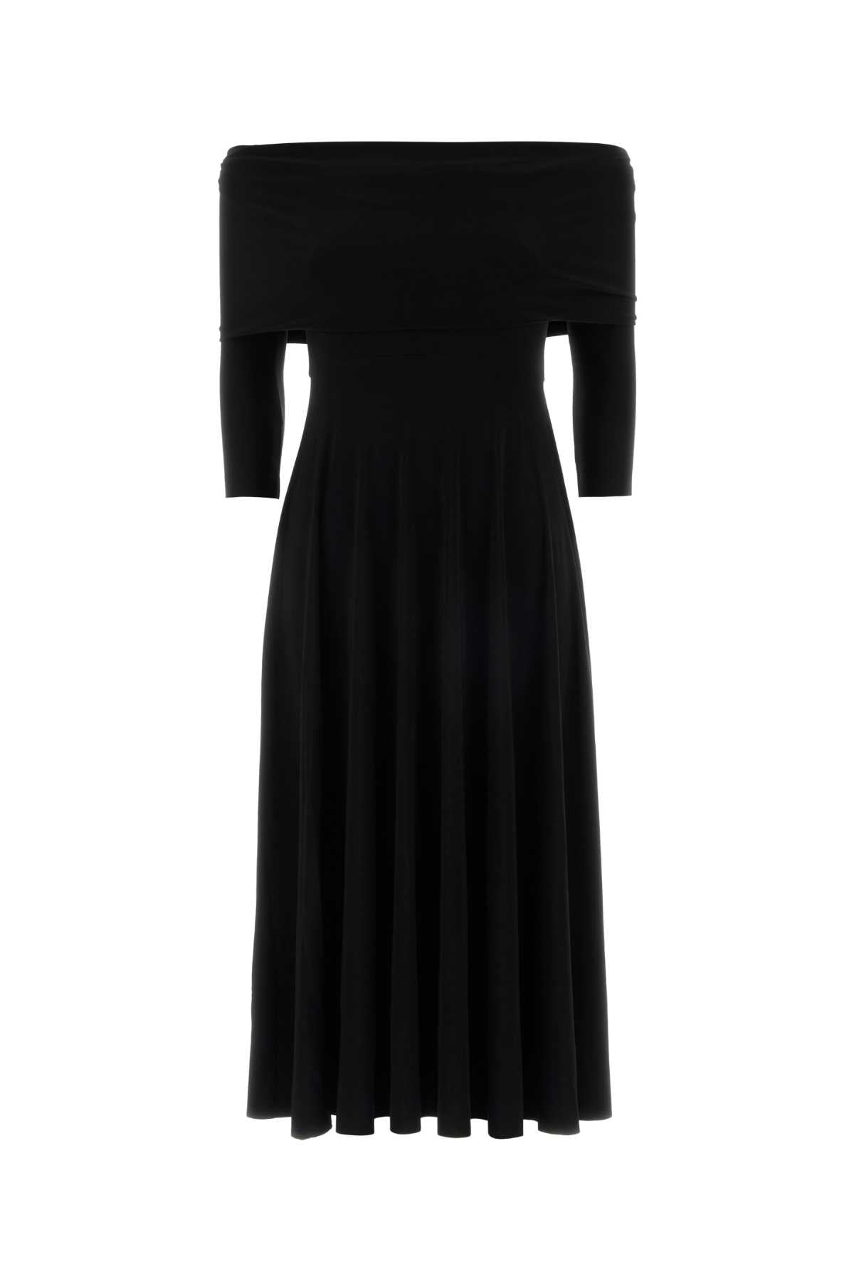 Jersey Off-Shoulder Dress — Black
