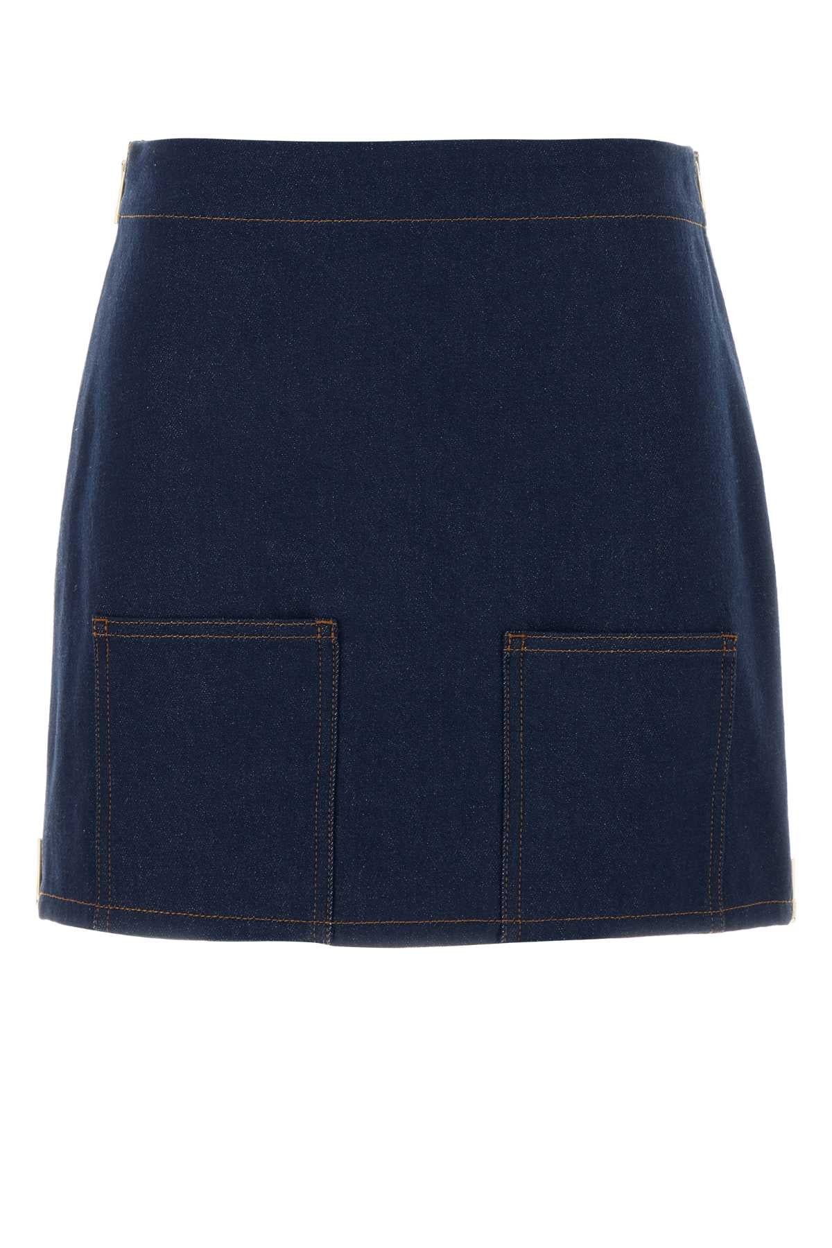 Reverse Mini Skirt — Navy