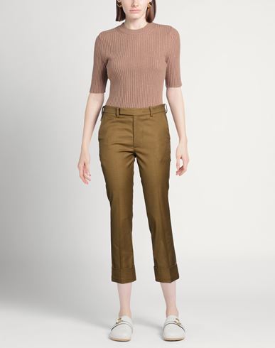 Woman Pants Khaki Size 6 Cotton, Wool, Polyamide, Elastane