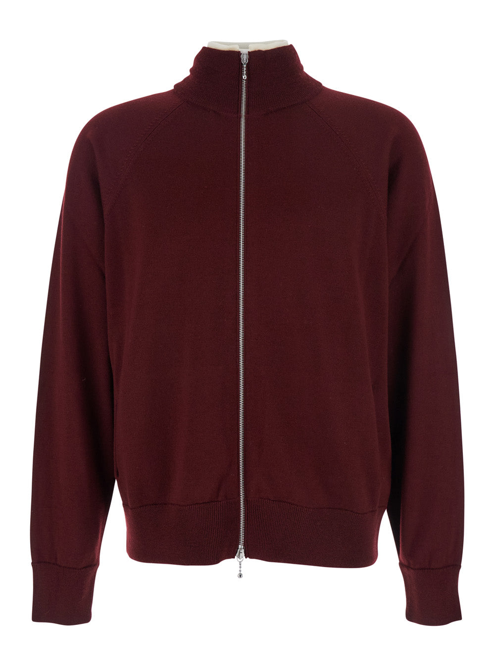 Virgin Wool Cardigan — Bordeaux