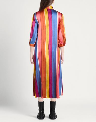 Woman Midi dress Rust Size 10 Silk, Elastane