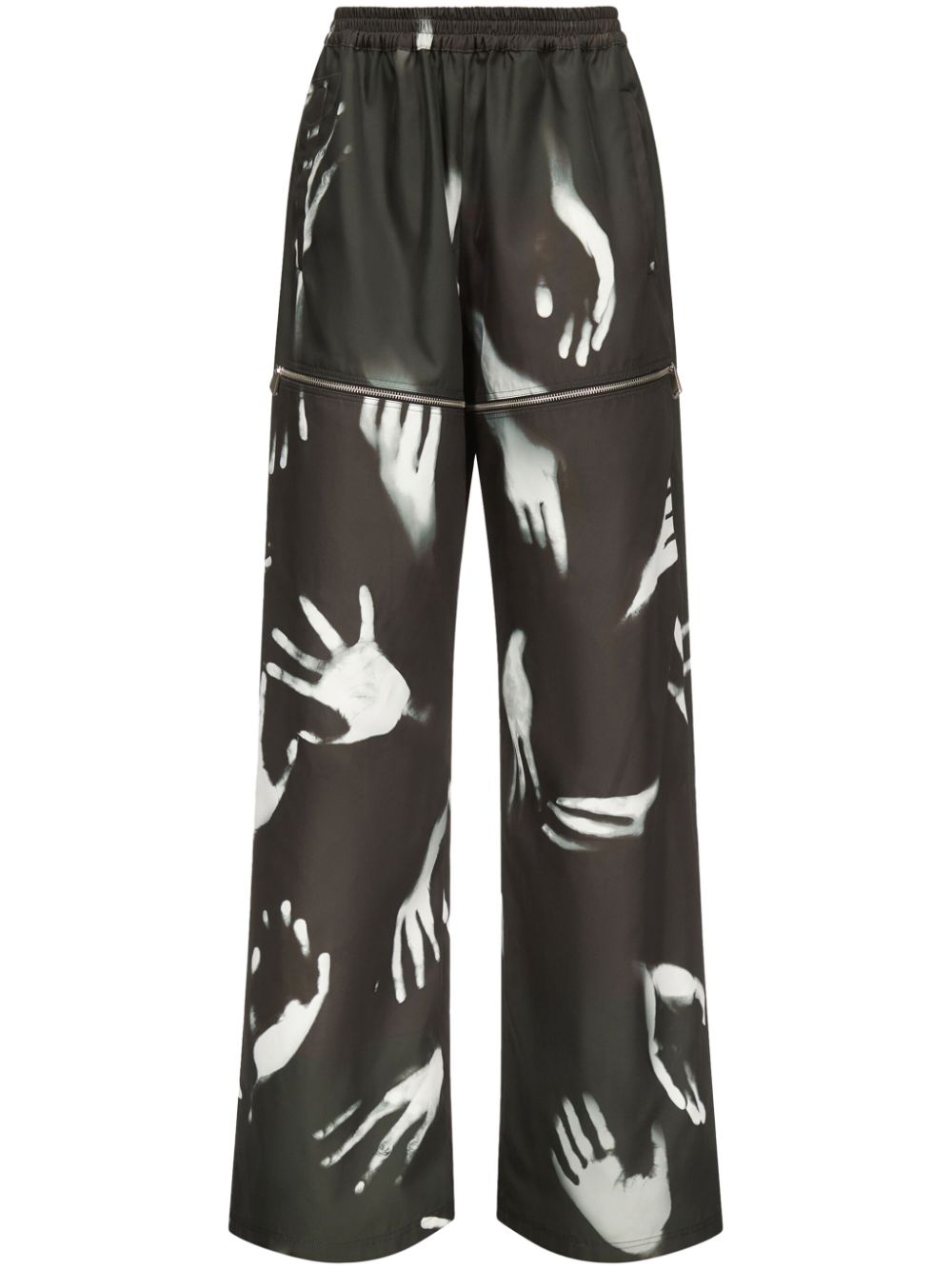 Handprint Slit track pants - Black