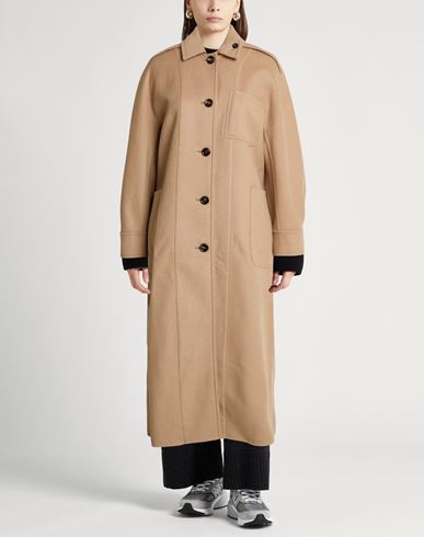 Woman Coat Sand Size 2 Virgin Wool, Cashmere