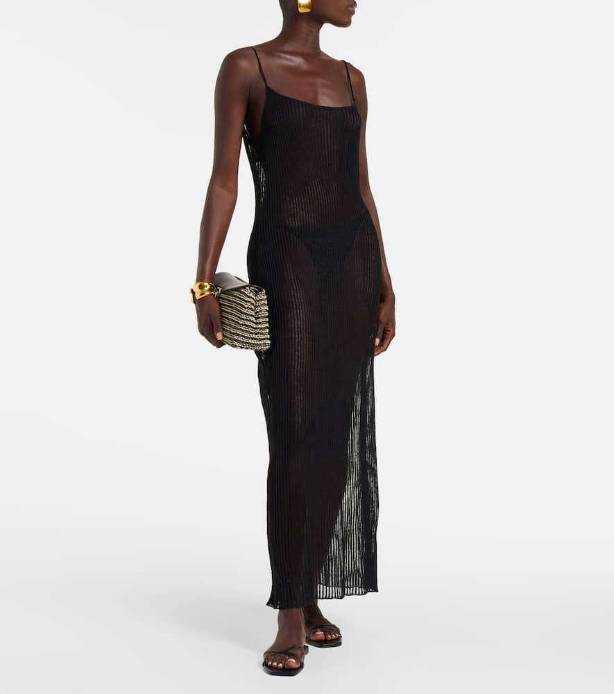 Sienna semi-sheer linen maxi dress