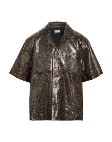 Man Jacket Dark brown Size S Lambskin