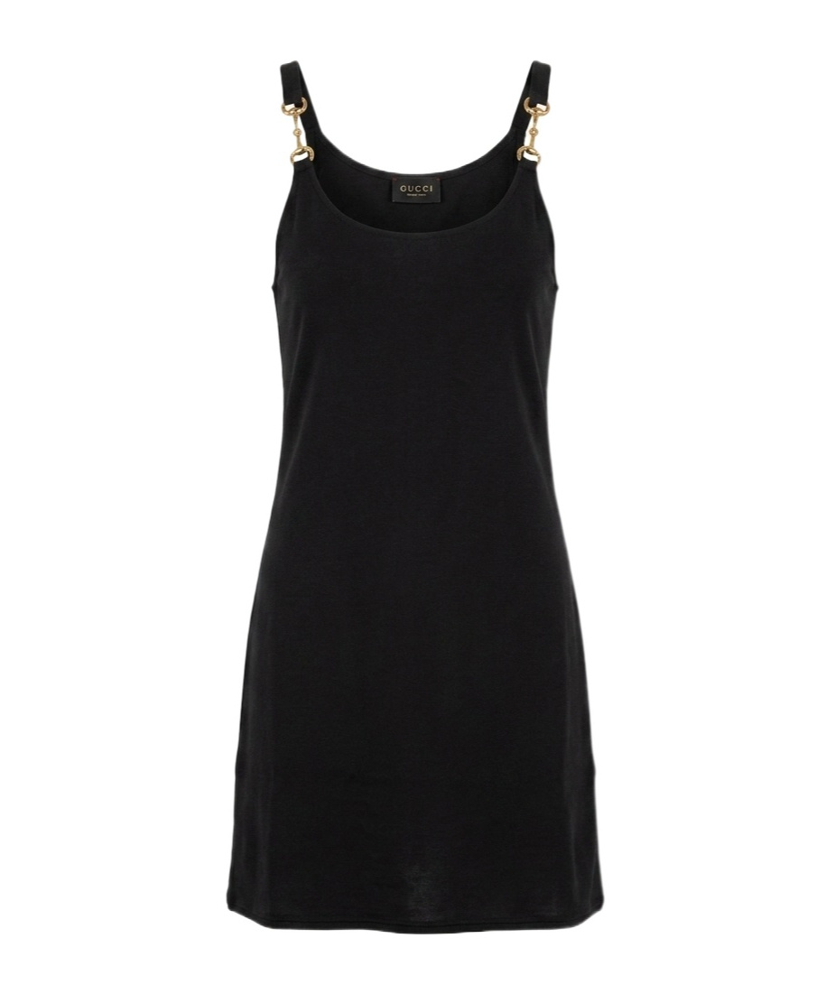Viscose crepe jersey dress with Horsebit