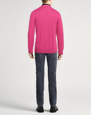 Canali Man Sweater Fuchsia Size 40 Cotton