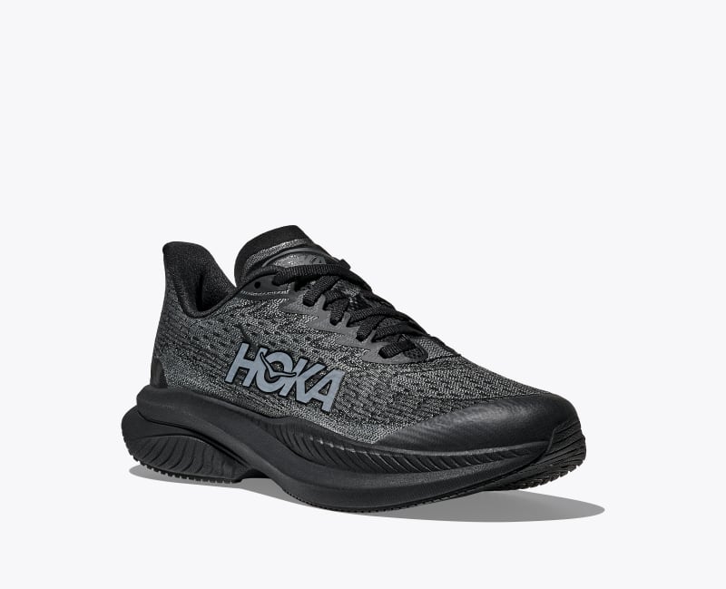 HOKA Mach 6 Shoes in Black/Black