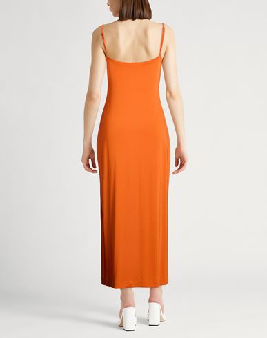 Woman Maxi dress Orange Size 12 Viscose, Polyamide, Elastane