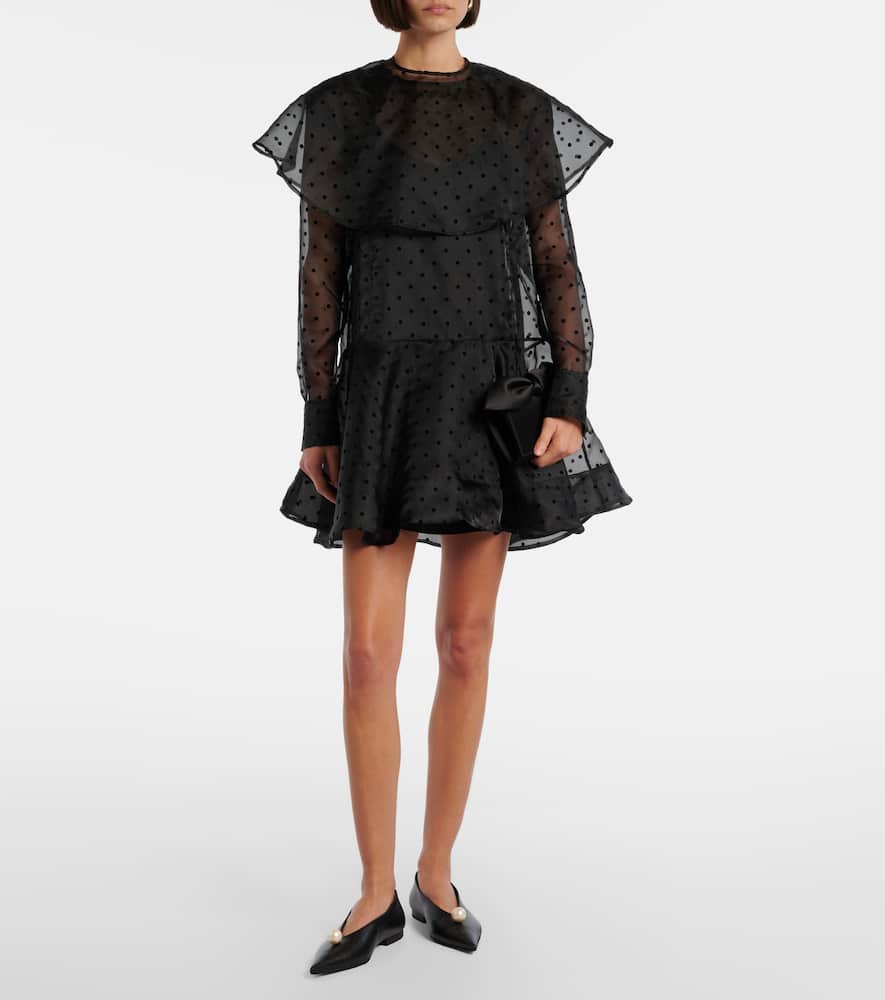 Polka-dot organza minidress