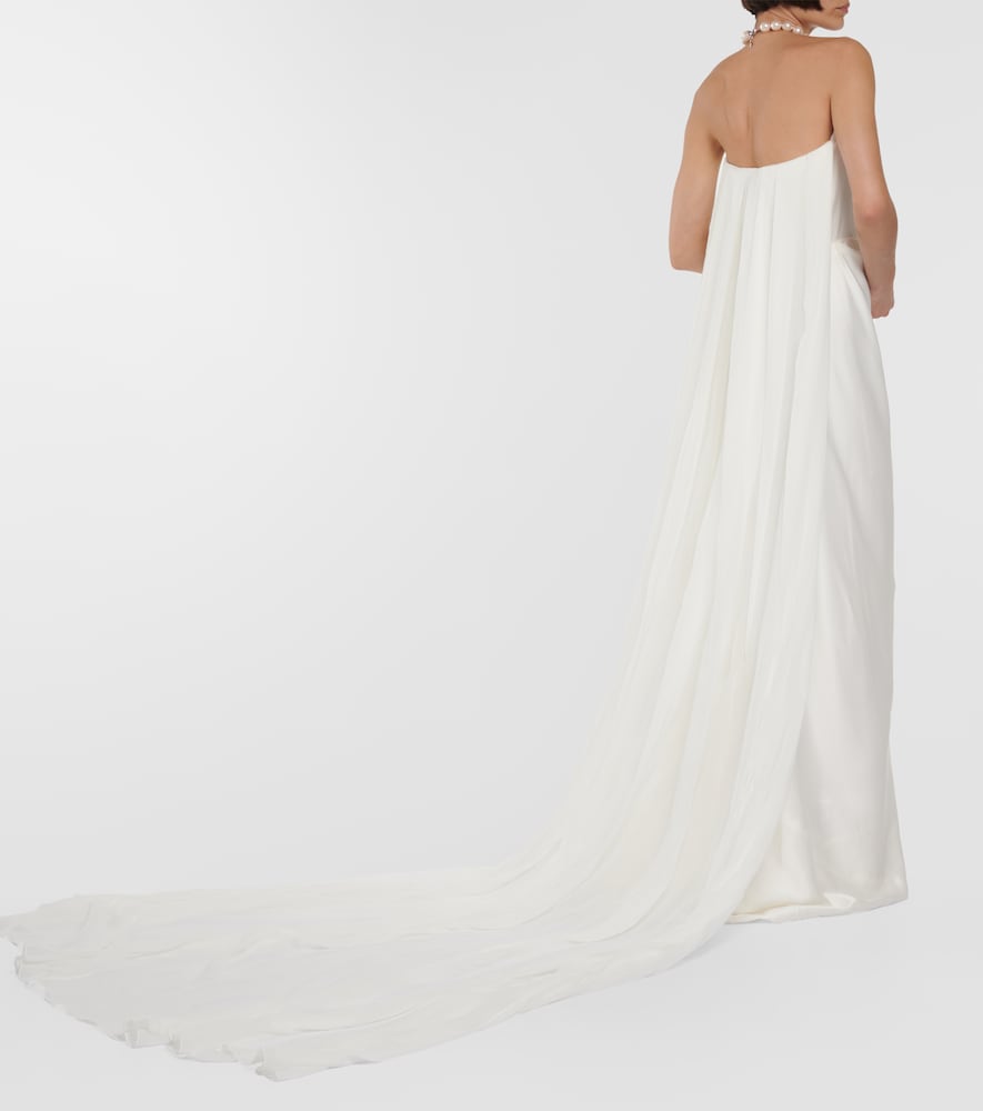 Bridal Galaxy Cape crêpe satin gown