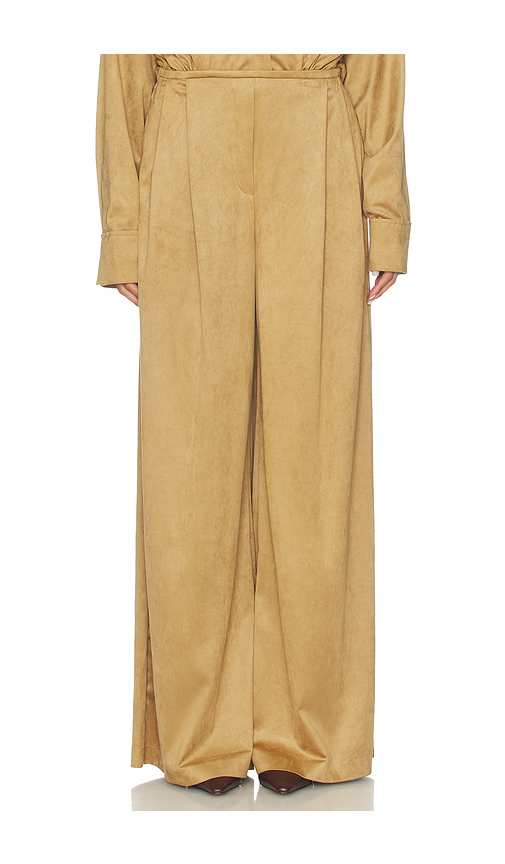 Norma Kamali Mens Pleat Pant in Camel. XS also in