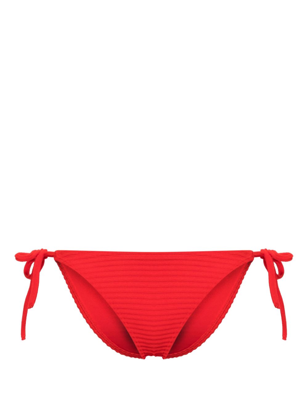 Ribbed-knit bikini bottoms - Red