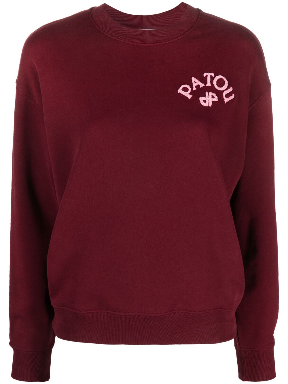 Flocked-logo organic cotton sweatshirt - Red