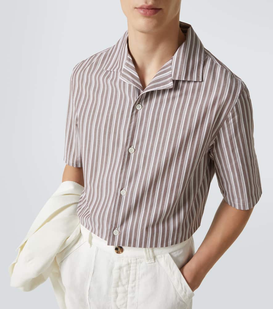 Striped cotton bowling shirt