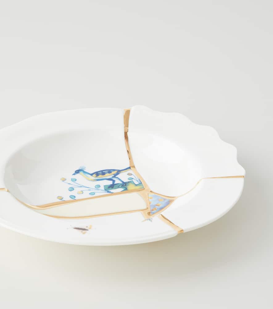 Kintsugi soup plate by Marcantonio Raimondi Malerba