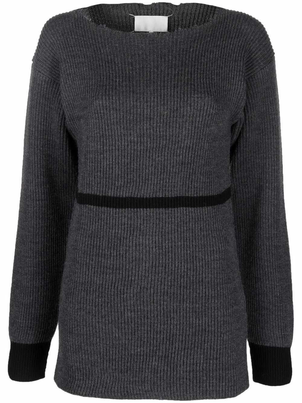 Ribbed-knit jumper - Grey