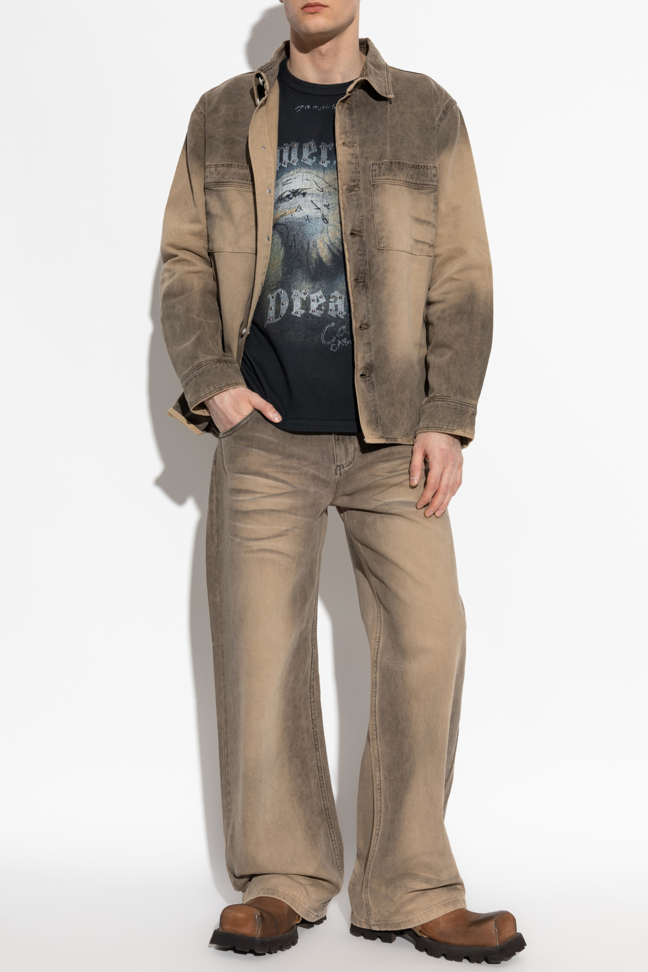 MISBHV Denim Jacket, Men's, Brown