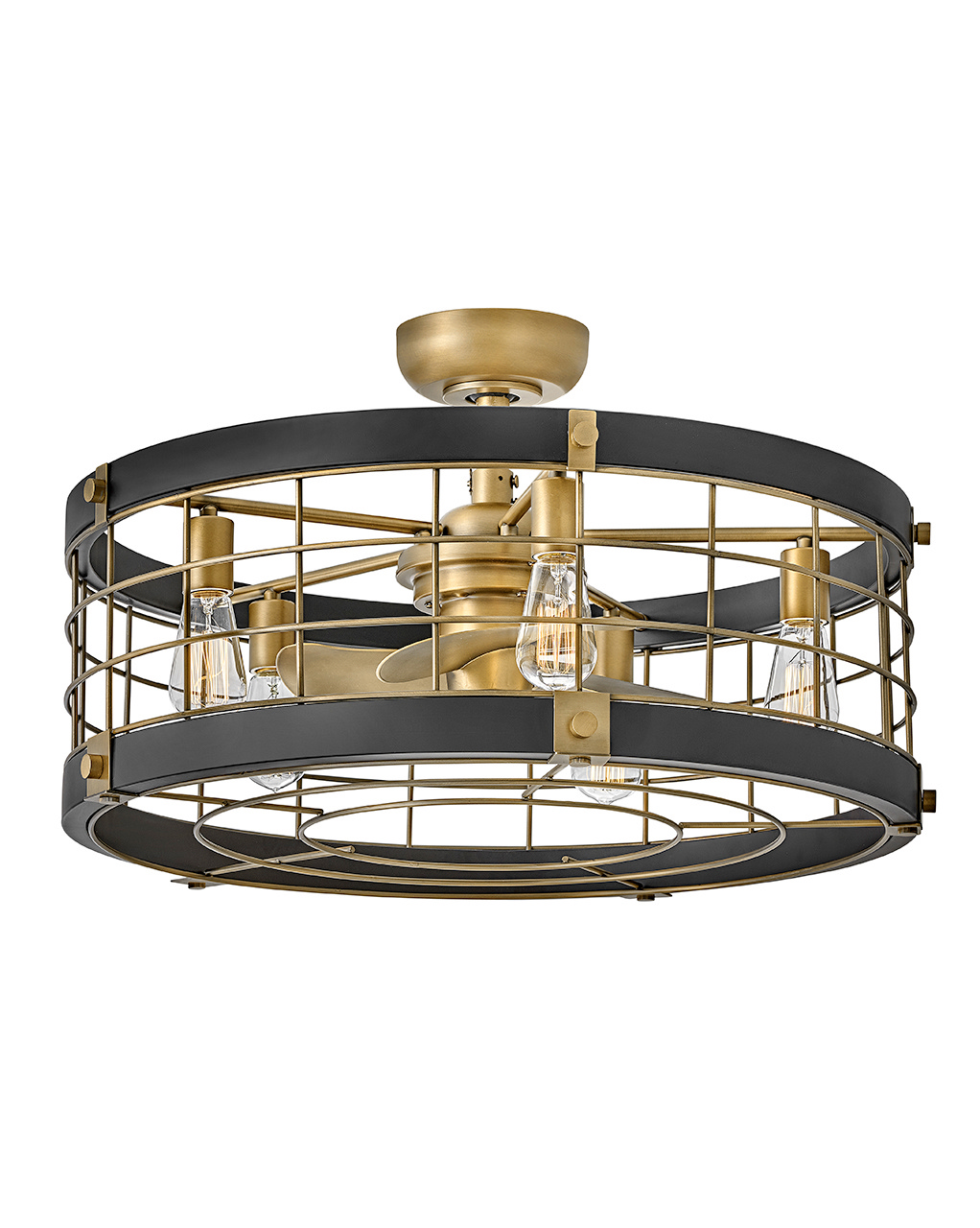 Bryce 5-Light 27" LED Fandelier Light in Heritage Bra