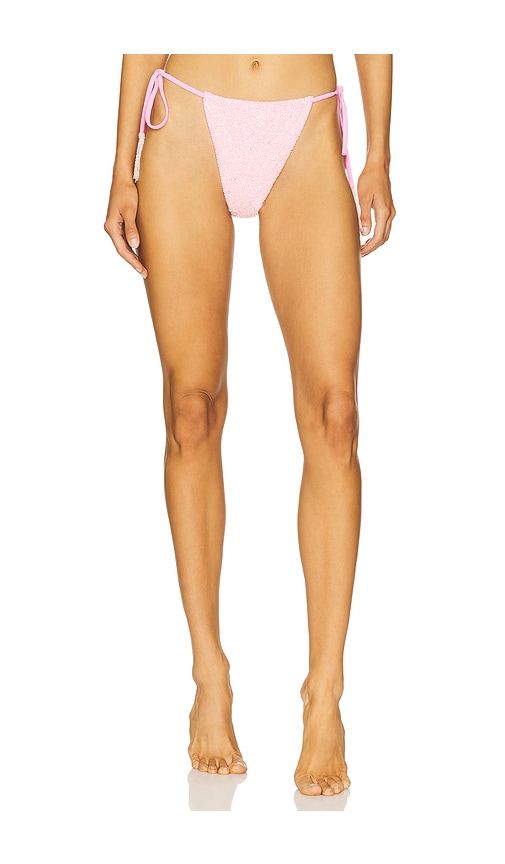 Oceanus Nixie Color Block Bikini Bottom in Pink. -  S also in L