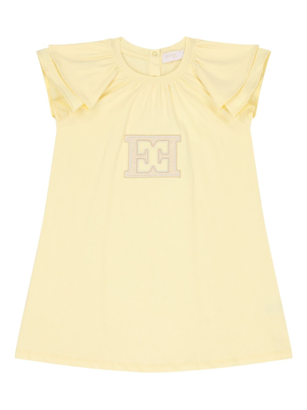 Escada Kids ruffled cap-sleeve dress - Yellow