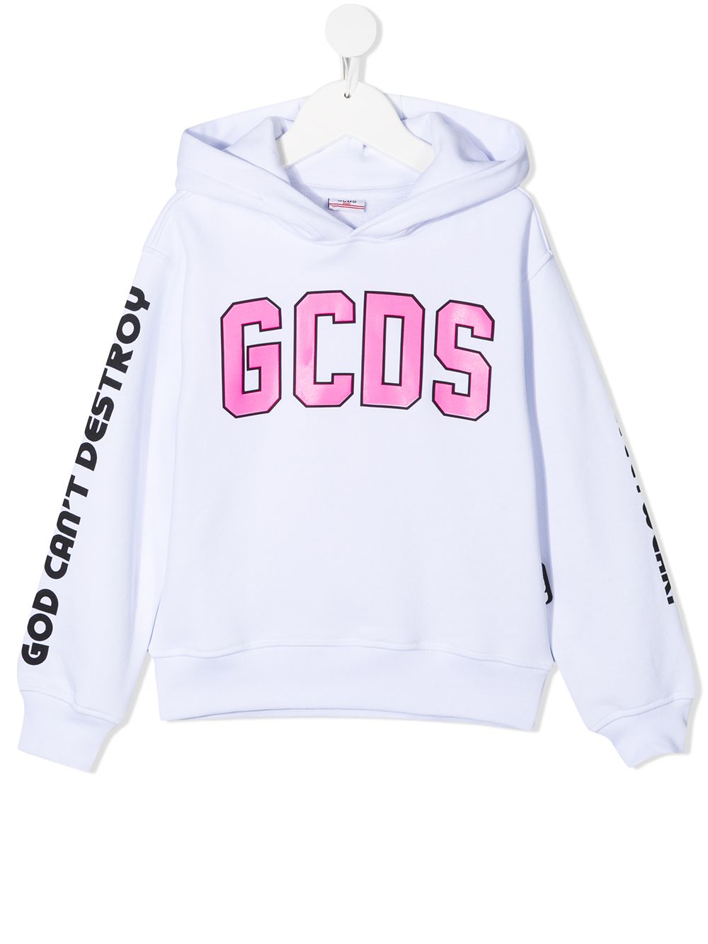 Logo-print cotton hoodie - White