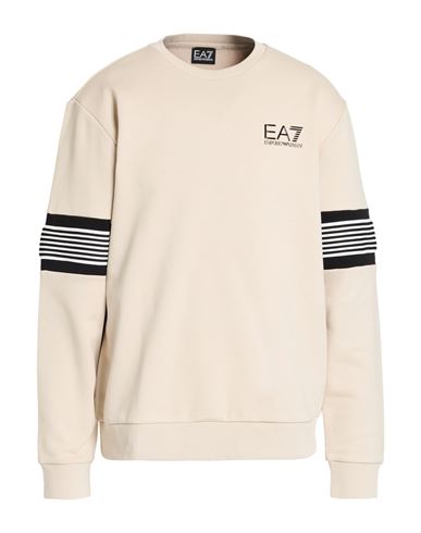 Man Sweatshirt Beige Size XL Cotton, Polyester, Elastane