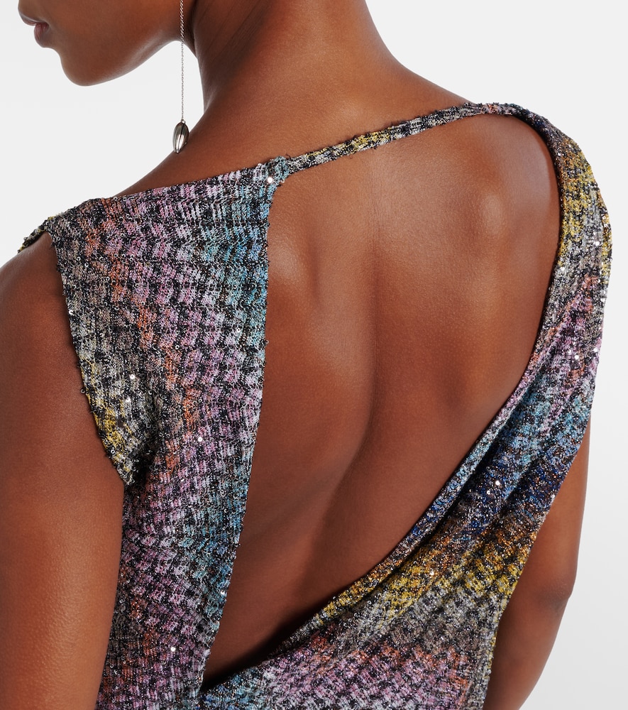 Sequined knitted lamé top