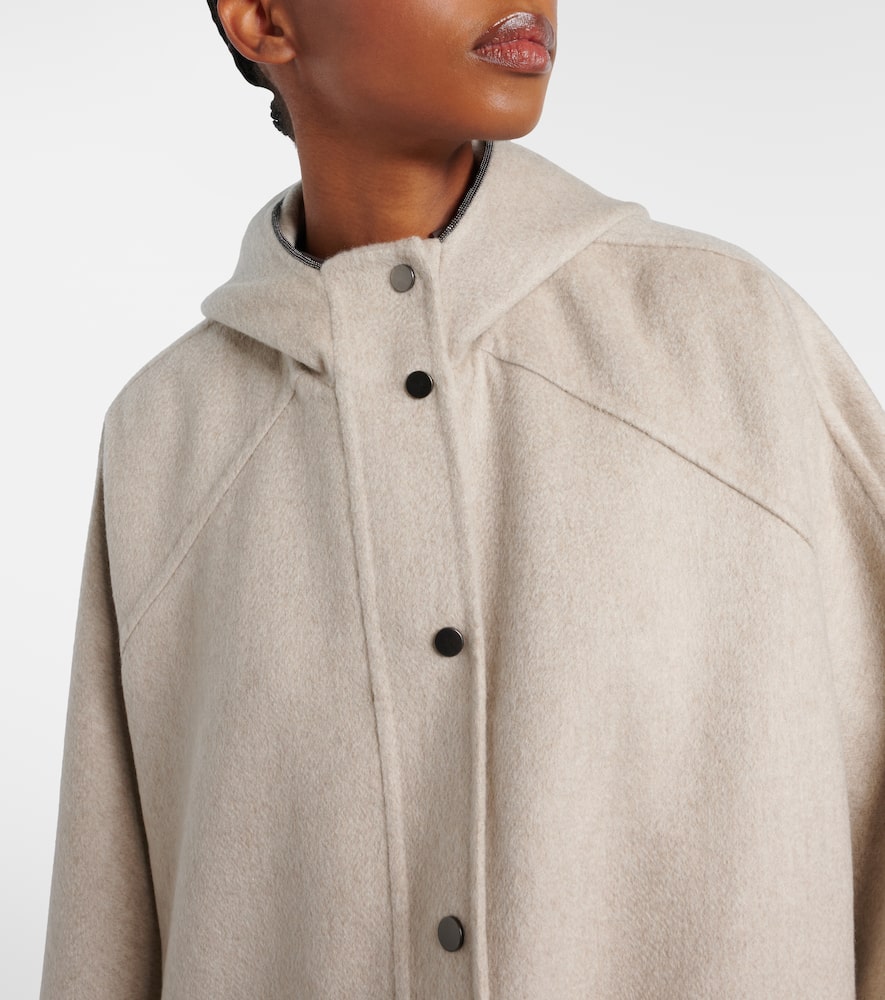 Hooded cashmere coat
